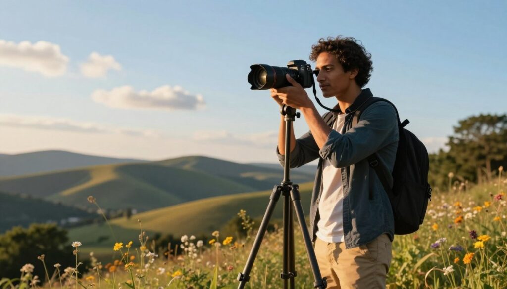 freelance photographer at work shooting portraits