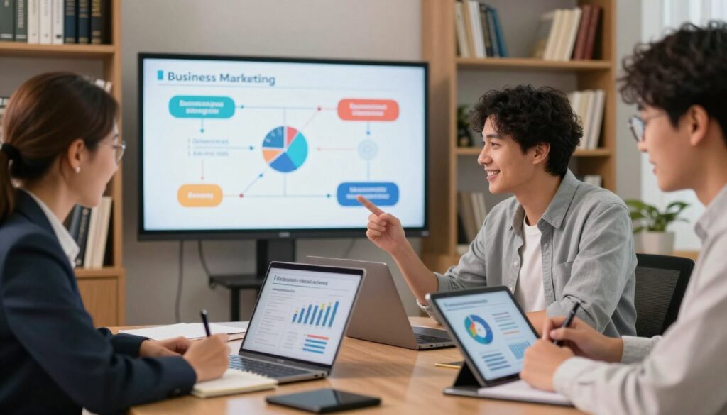 business marketing dashboard with performance metrics