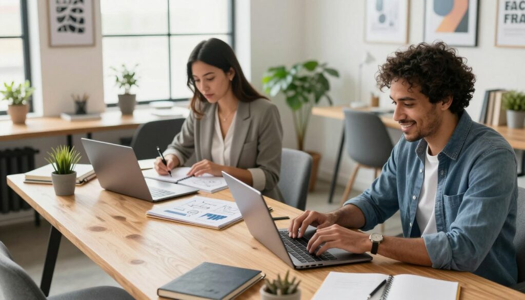 woman freelancer working from home on laptop